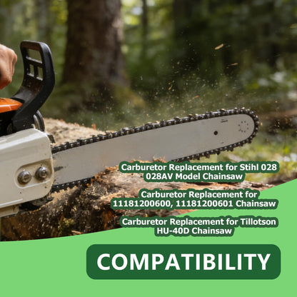 ALL-CARB Carburetor Replacement for Stihl 028 028AV Super Chainsaw with Air Filter Kit HU-40D WT-16B