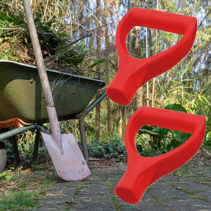 Armastuse 4pcs Replacement Shovel Handle, Plastic Shovel Handle D Grip, Snow Shovel Digging Rake Tool, Hand Protection Garden Accessories (Inner Diameter 34.5mm, Red)