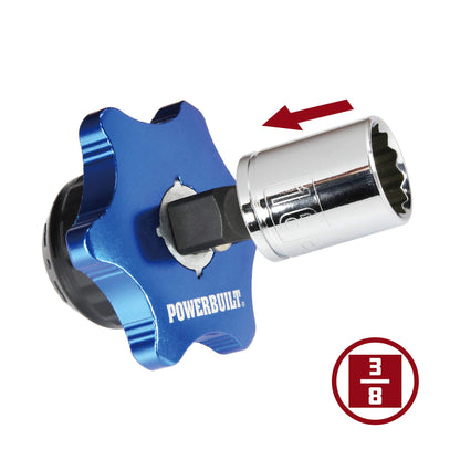 Powerbuilt 3/8 Inch Drive Palm Ratchet Handle, Finger Ratchet, Stubby Thumb Ratchet 2-in-1 for Tight Spaces - 941264