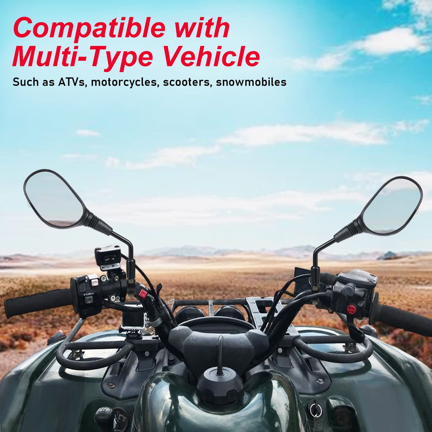 ATV Mirrors, OFIG Motorcycle Mirrors with 7/8" Handlebar Mount Compatible with ATV Motocycle Scooter Moped Snowmobile Polaris Sportsman Dirt Bike Cruiser Chopper