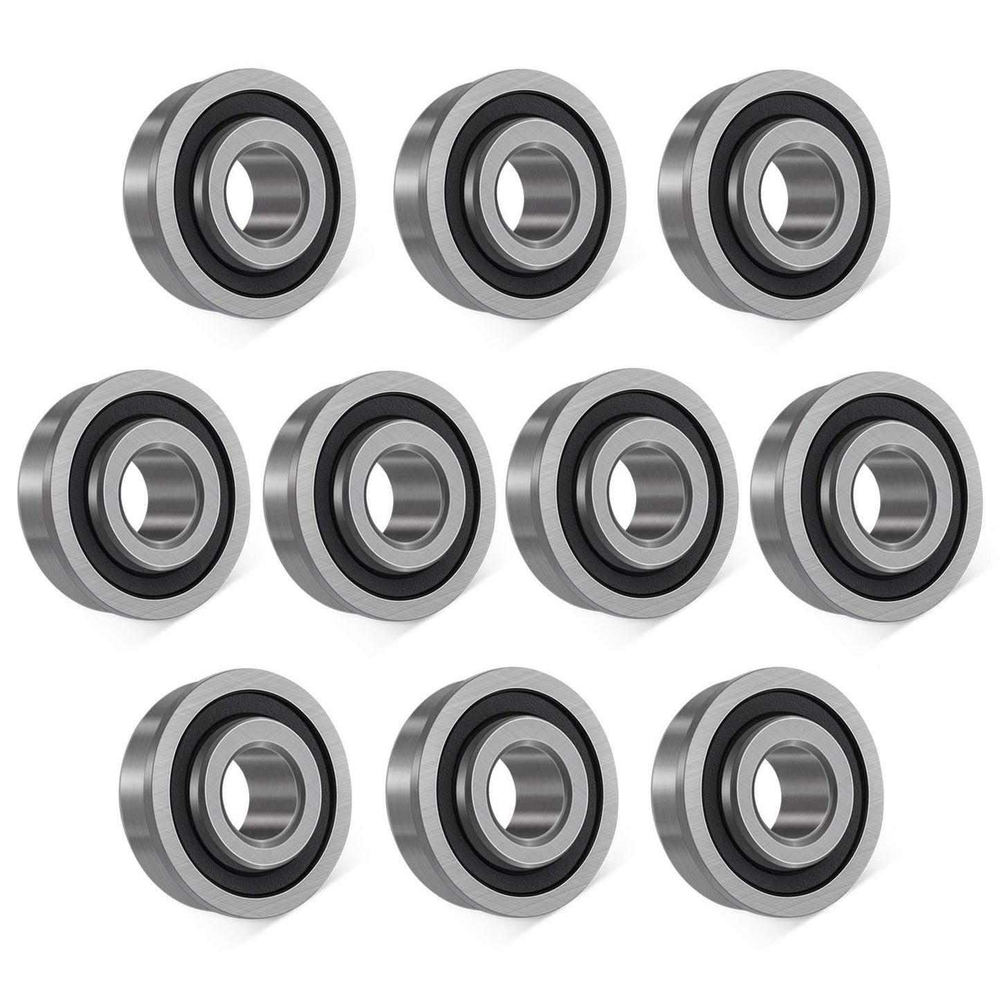 Bonbo 10Pcs Flanged Ball Bearings ID 3/4" x OD 1-3/8" for Lawn Mower, Wheelbarrows, Carts, Hand Trucks Wheel Alternative to 532009040, AM118315, AM127304, 10513, 251210 Etc, Deep Groove Ball Bearing