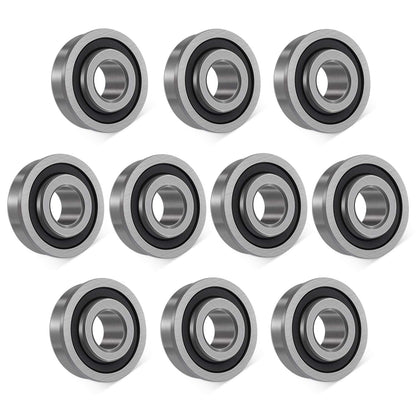 Bonbo 10Pcs Flanged Ball Bearings ID 3/4" x OD 1-3/8" for Lawn Mower, Wheelbarrows, Carts, Hand Trucks Wheel Alternative to 532009040, AM118315, AM127304, 10513, 251210 Etc, Deep Groove Ball Bearing