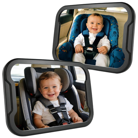 Zacro Baby Car Mirror 2Pcs - Shatterproof Acrylic Car Mirror Baby Rear Facing, 360° Adjustable Baby Mirror for Back Seat-Easily to Observe Babys' Every Move, Anti-Slip and Safety