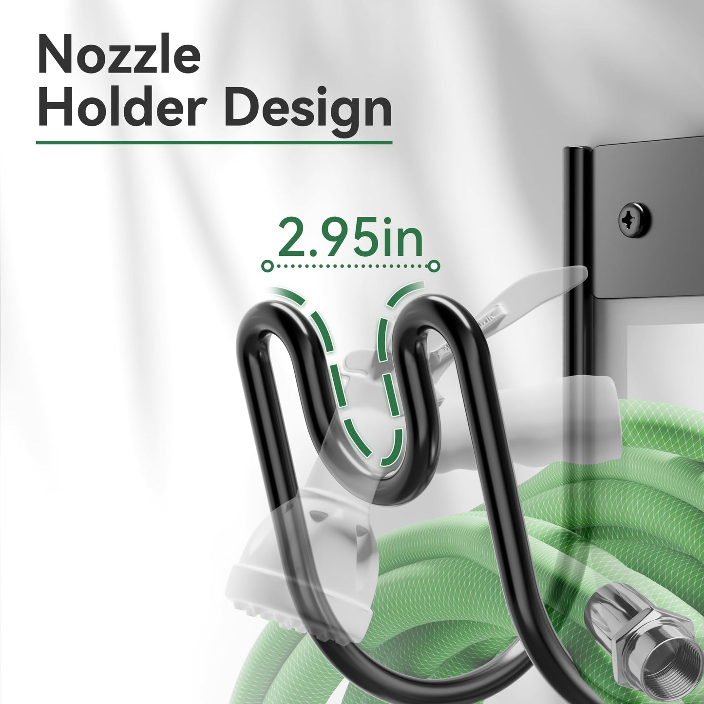 Black Metal Garden Hose Holder - Wall Mounted Water Hose Holder - Hose Hanger Heavy Duty for Water Hose Extension Cords Vacuum Hose