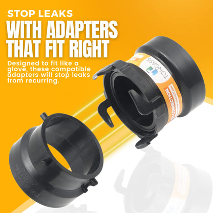 2 x (Combo Pack) RV Sewer Hose Fitting Adapter to PVC, RV Sewer Connection & RV Sewer Termination Adapter - 3" Hub x Bayonet Hooks (2)