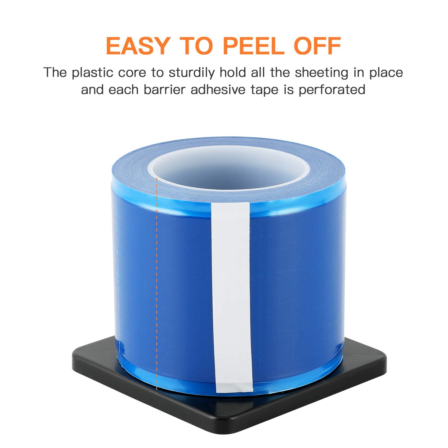 Annhua Dental Barrier Film Tattoo Plastic Wrap Blue with Dispenser Box, 4" x 6" Perforted Sheets Barrier Adhesive Tape Disposable - 1200 Sheets|1 Roll