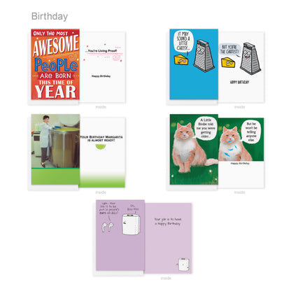 Recycled Paper Greetings 30-Count Funny All Occasion Card Assortment with Envelopes, Seals, and Storage Box by Hey Look!