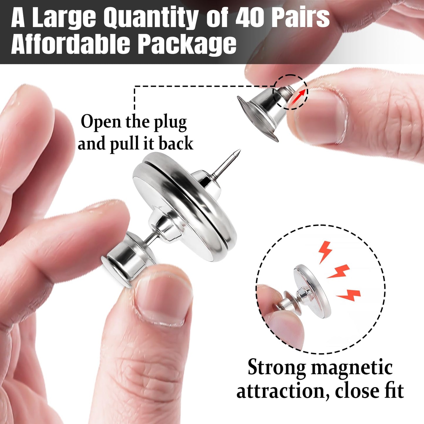 Curtain Magnets, Kaluofan 20Pairs Curtain Magnets Closure with 20Pairs Self-Adhesive Patch, Magnetic Curtain Clips Prevent Light Leaking for Home Bedroom Bathroom Office Draperies