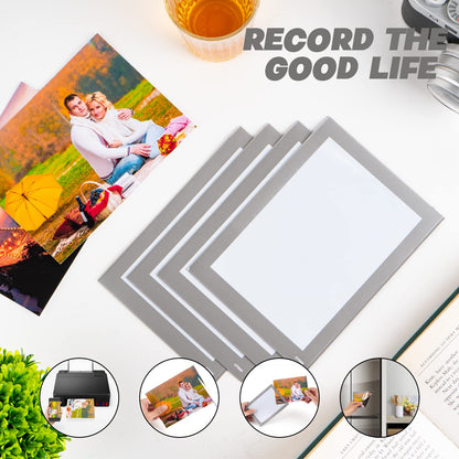 STTMGN Magnetic Photo Frames with Sliver-Grey Border(4"X6",10 Pack),Magnet Picture Frame Pockets/Postcard Holder,Decorations for Fridge/Lockers/Home/Office/School/Classroom/Whiteboard/Party