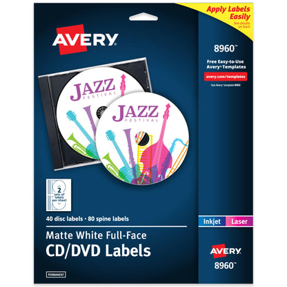 CD Labels, 80 Jewel Case Spine Labels