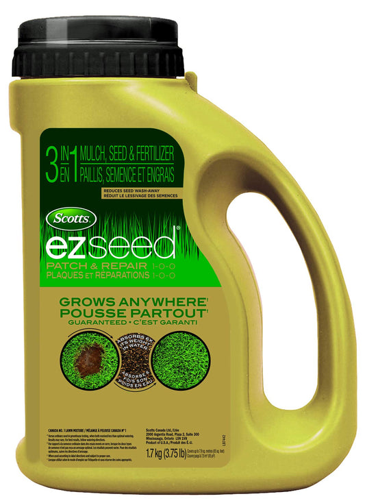 Scotts 0161 Ez Seed Patch & Repair, 1.7Kg (7.9 sq meters / 85 sq feet coverage) - Multipurpose formula for patch and repair. Grows anywhere, Grows Anywhere