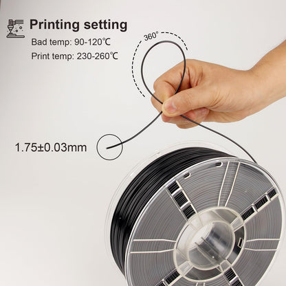 LVVJ3D ASA Filament 1.75mm Black, 3D Printer Filament ASA, High UV Resistance, Low Odour,Perfect for Printing Outdoor Functional Parts Functional Parts,1kg Spool