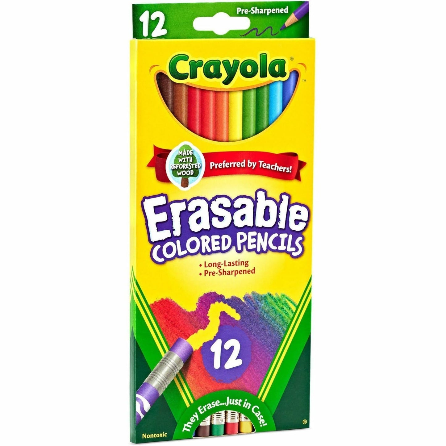 Crayola 68-4412 12 Piece Erasable Colored Pencils