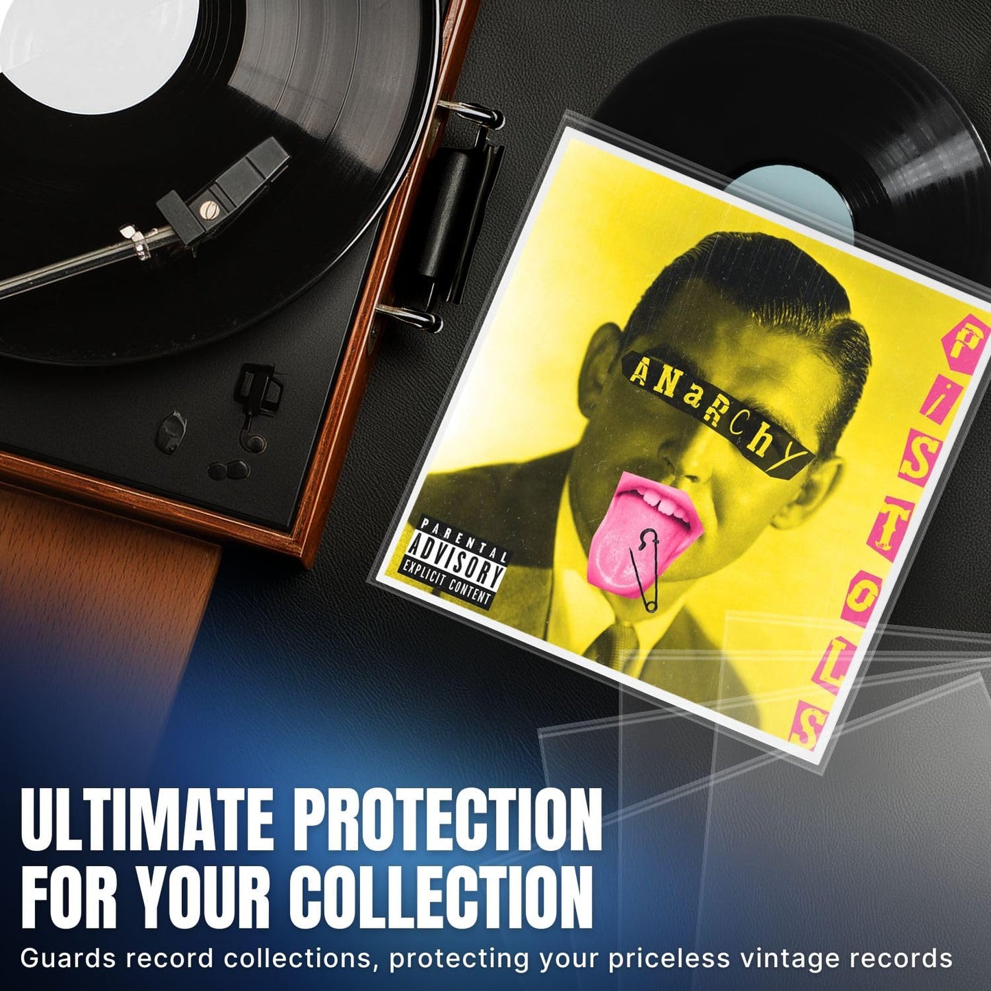 TNP 50 Vinyl Outer Sleeves Cover - Thick 3 Mil Vinyl Protective Sleeves 12.75" x 12.75" - Crystal Clear Plastic Record Sleeve for Single & Double LP Album Covers Storage Collection