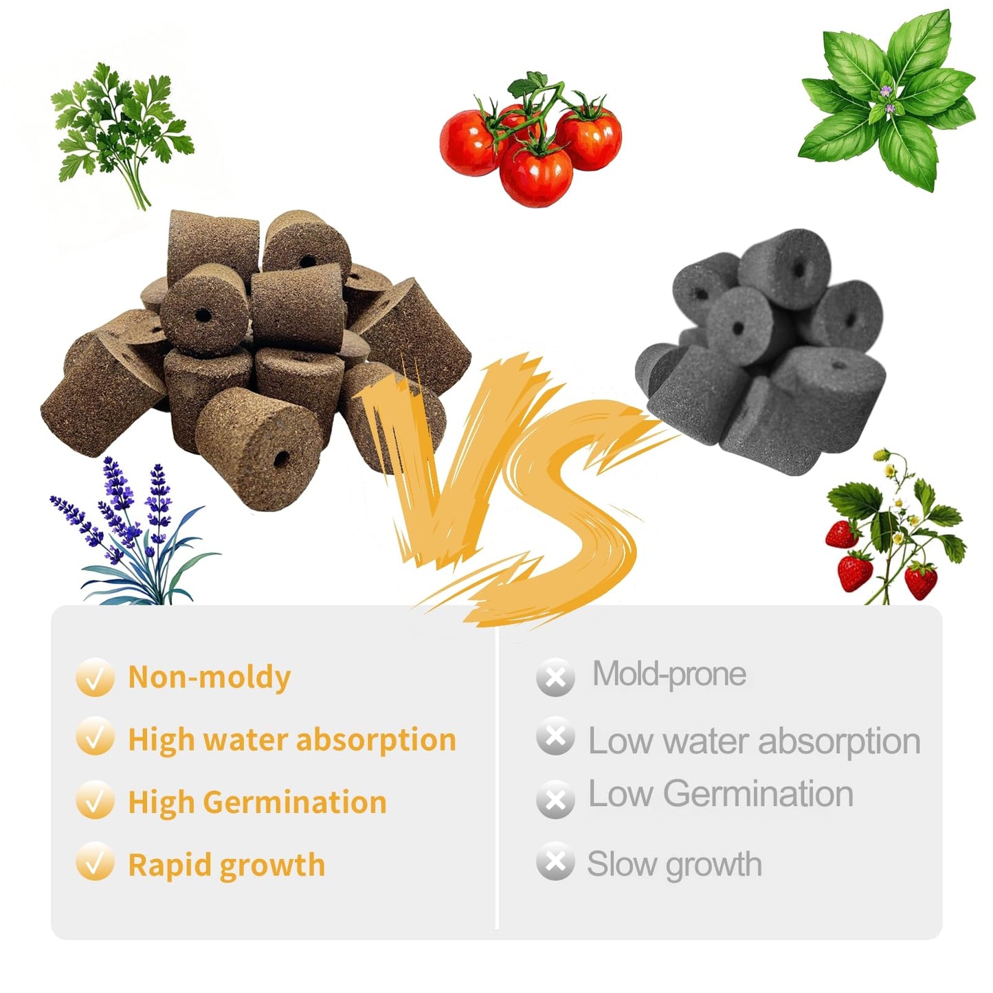 YDKYD 20pcs Grow Sponges, Seedless Replacement Seed Pods Compatible with Click and Grow Smart Garden, Refill Seed Starter pod for Hydroponics Growing System Supplies