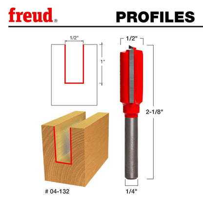 1/2-Inch (Dia.) Double Flute Straight Bit