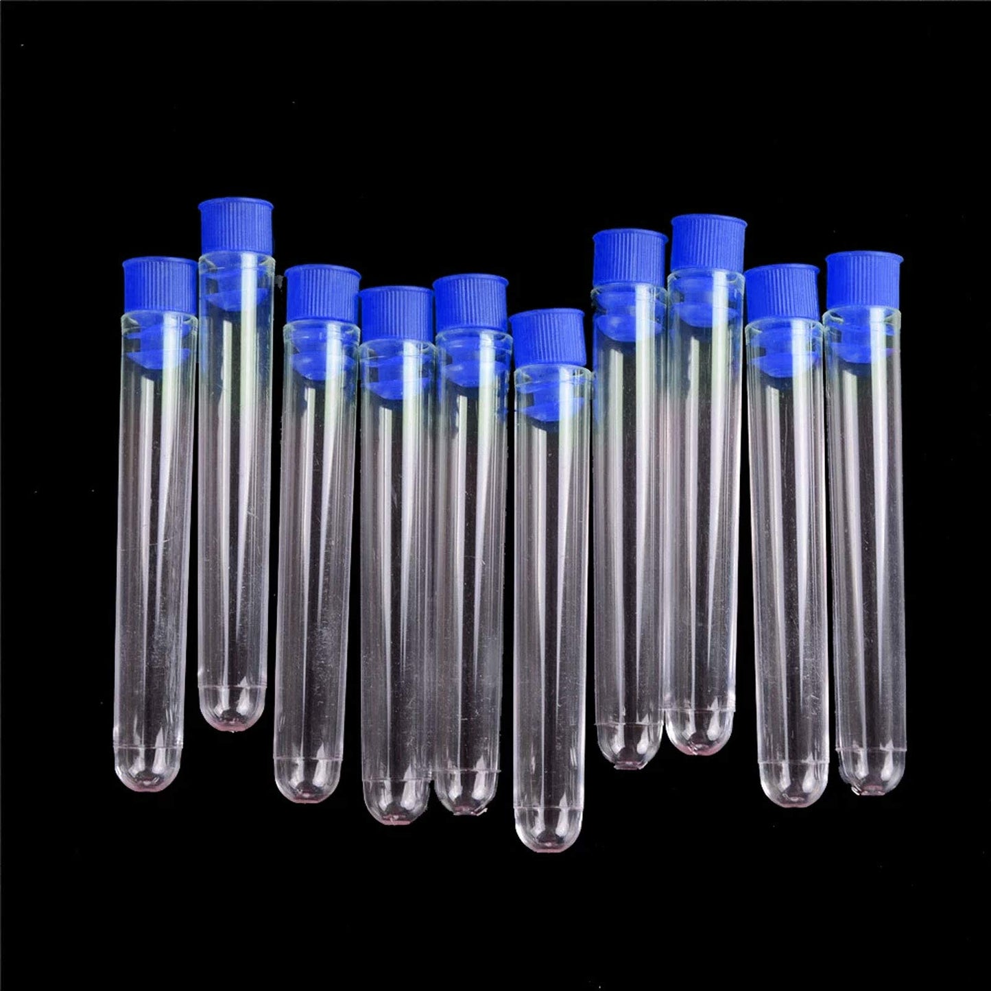 50Pcs Clear Plastic Test Tubes with Rack,16 x 100mm Vial Tube with Caps and 50 Holes Tubes Rack for Jewelry Seed Beads Powder Spice Liquid Experiment Party Decor