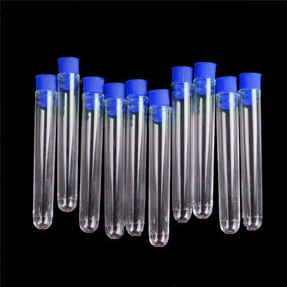 50Pcs Clear Plastic Test Tubes with Rack,16 x 100mm Vial Tube with Caps and 50 Holes Tubes Rack for Jewelry Seed Beads Powder Spice Liquid Experiment Party Decor