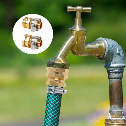 6 Pack Garden Hose Repair Kit with Stainless Clamp, Water Hose Mender Female and Male Hose Connector with Clamps, Fit 5/8" and 3/4" Rubber Garden Hose