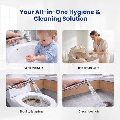 BRITULIF Bidet Sprayer for Toilet, Handheld Sprayer Kit with Adjustable Jet Spray for Toilet Handheld Bidet Cloth Diaper Sprayer Set Muslim Shower Toilet Sprayer - Easy to Install