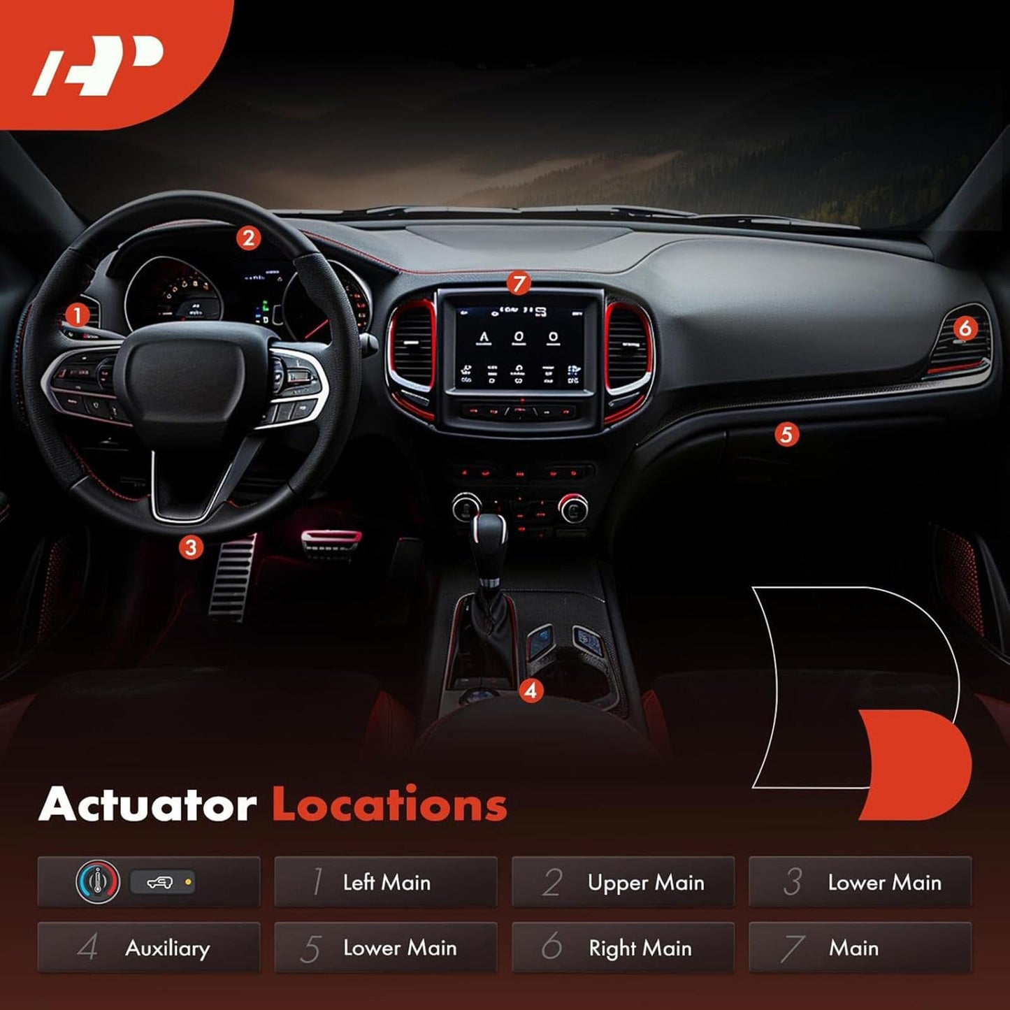 A-Premium HVAC Heater Blend Door Actuator Compatible with Dodge Charger 2008-2019, Grand Caravan, Challenger, Magnum, Dakota & Chrysler 300 2008-2019, Town & Country 2008-2016 & Ram Dakota, C/V