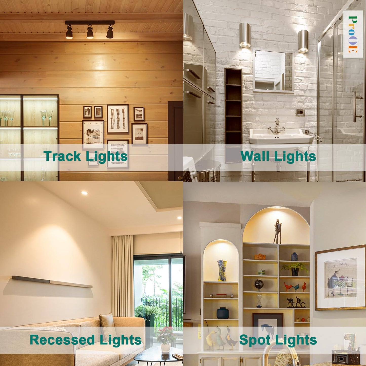 DiCUNO GU10 LED Bulbs, 3000K Warm White, 5W (40W Equivalent), 400lm, High CRI 98, GU10 Base Non-Dimmable Spotlight Bulbs for Track & Recessed Lighting, 6-Pack