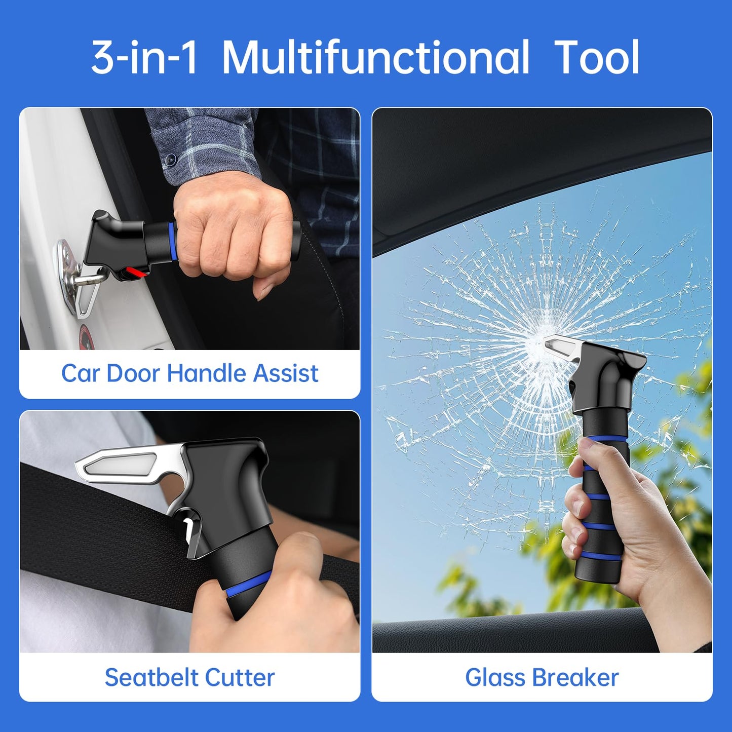 Car Door Handle Assist for Elderly: Non-Slip Grip and Sturdy Support - Fits Most Vehicles to Easily Get in and Out of Car - Helpful for Seniors Handicapped Pregnant Women Children 2Packs