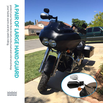 Vkinman 1 Pair Large Motorcycle Handguards Coffin Cut Hand guards Fit for 2007-2020 Harley Davidson Touring Sportster Dyna