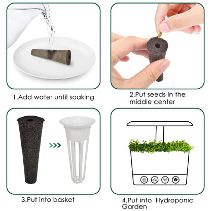 161 Pcs Seed Pod Kit for AeroGarden, Plant Seed Starter Sponges Kit for Hydroponic Indoor Garden System, Growing Seed Pods Kit Include 30 Grow Sponges, 30 Grow Baskets, 30 Grow Domes, 30 Pod Labels