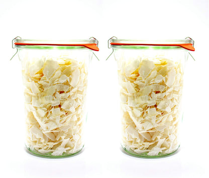 Weck Canning Jars 743 - Transparent Glass Eco-Friendly Canning Jars - Airtight Seal - 3/4 Liter Tall Jars (2 Pack)