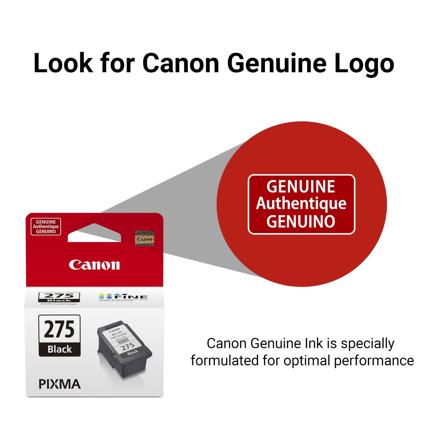 Canon PG-275 Black Ink Tank, Compatible to PIXMA TS3520, TS3522 and TR4720 Printers