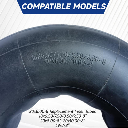 20x8.00-8 Tire Tube, 20x8-8, 20x10.00-8, 20x10-8 Inner Tube with TR13 Straight Valve Stem for Lawn Tractor, Garden Mower/Trailers, Wheelbarrows, ATVs - 1 PIECE