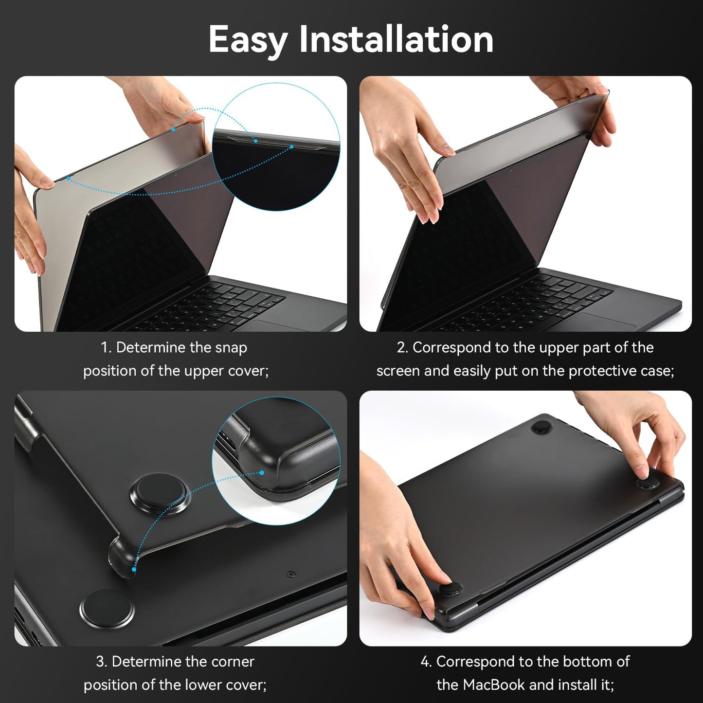 BlueSwan Matte Case for MacBook Pro 14 M5 2026 2025-2021 M4 M3 M2 M1 Pro/Max, Compatible A3434 A3401 A3112 A2992 A2918 A2779 A2442, Hard Shell Protective Cover, Space Black Clear