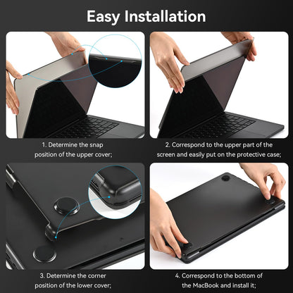 BlueSwan Matte Case for MacBook Pro 14 M5 2026 2025-2021 M4 M3 M2 M1 Pro/Max, Compatible A3434 A3401 A3112 A2992 A2918 A2779 A2442, Hard Shell Protective Cover, Space Black Clear