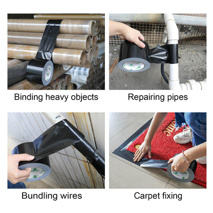 BOMEI PACK Black Wide Duct Tape 4Inch, Strong Tape Gris Residue Free for Crafts and Repair, 1Roll 8.3Mil x 30yds