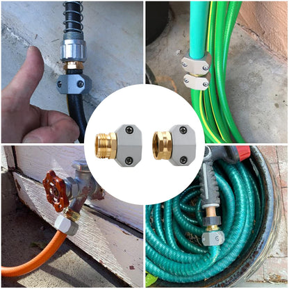 STYDDI Garden Hose Repair Kit, Aluminum Mender Female and Male Hose Connector with Zinc Clamp, Fit All 5/8-Inch and 3/4-Inch Garden Hose, 3 Sets