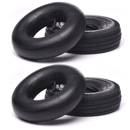 (2 Pack) AR-PRO 10" Heavy-Duty Replacement All-Purpose Utility Tire and Tube - 4.10/3.50-4" Pneumatic Tires with 10" Inner Tubes TR-13 Straight Valve Stem for Lawn Mowers, Hand Trucks, and More
