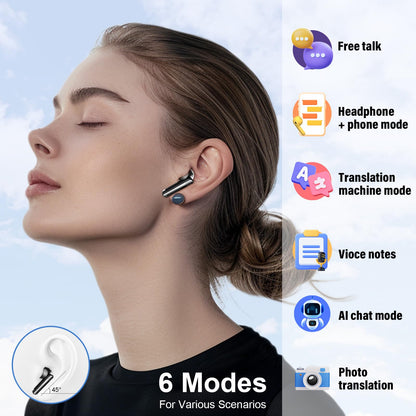 Ai Translation Earbuds Real Time, 3-in-1 Buletooth 5.4 Translator Earbuds with 5 Translation Modes/164 Languages/No Subscription Required, 48H Headphones Translator for Travel/Business/Leaning