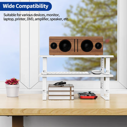 BESIGN MS01 Monitor Stand Riser, Height Adjustable Laptop Stand, Computer Monitor Stand for Monitor, Computer,Laptop,Printer (White)