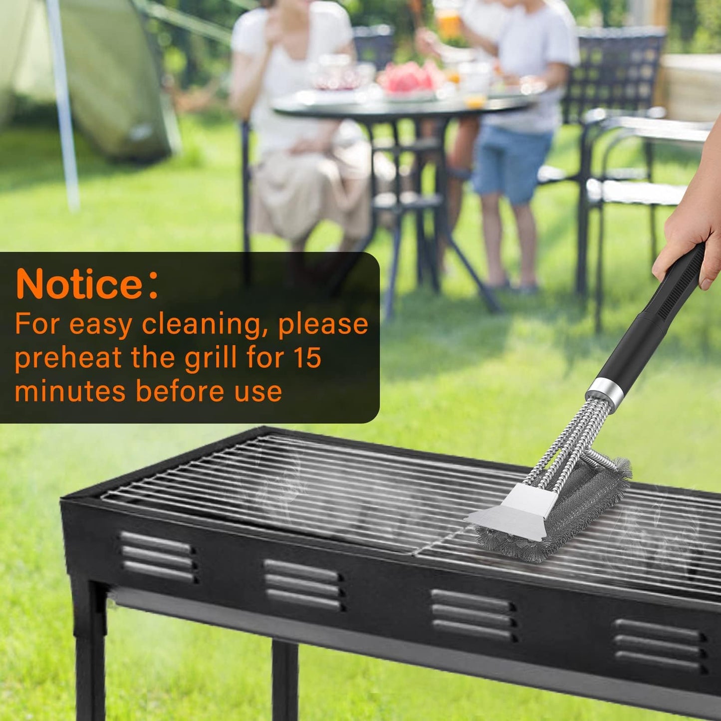 2 Packs BBQ Grill Brush, BBQ Brush Cleaner for Grill, Stainless Steel BBQ Cleaning Brush with Scraper, BBQ Accessories Suitable for Gas, Charcoal, Infrared & Barbecue Grill