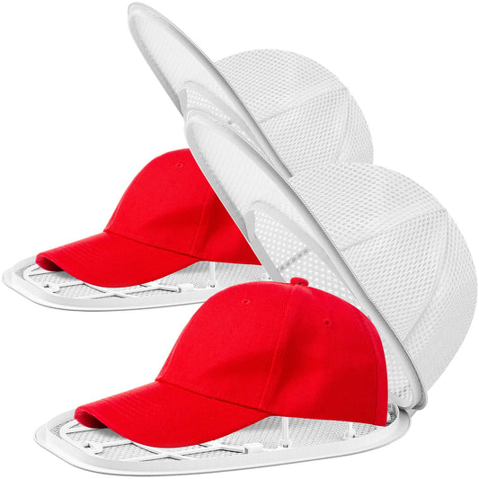 2 Pack Hat Washer Cage Hat Cleaner Hat Washer for Baseball Caps for Washing Machine or Dishwasher for Flat & Curved Hats… White