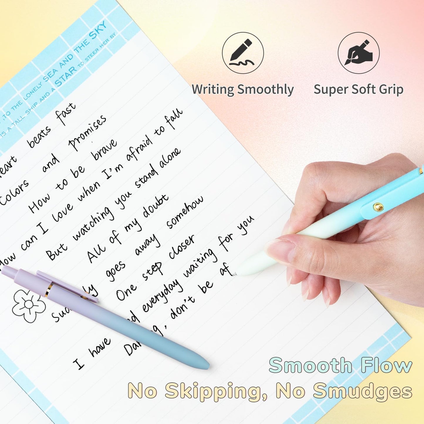 UIXJODO 12 Pcs Gel Pens 0.5mm Quick Dry Black Ink Pens Fine Point Smooth Writing Pens, Cute Office and School Supplies Gifts for Women Teacher Students (12 Pcs Ombre Gold)