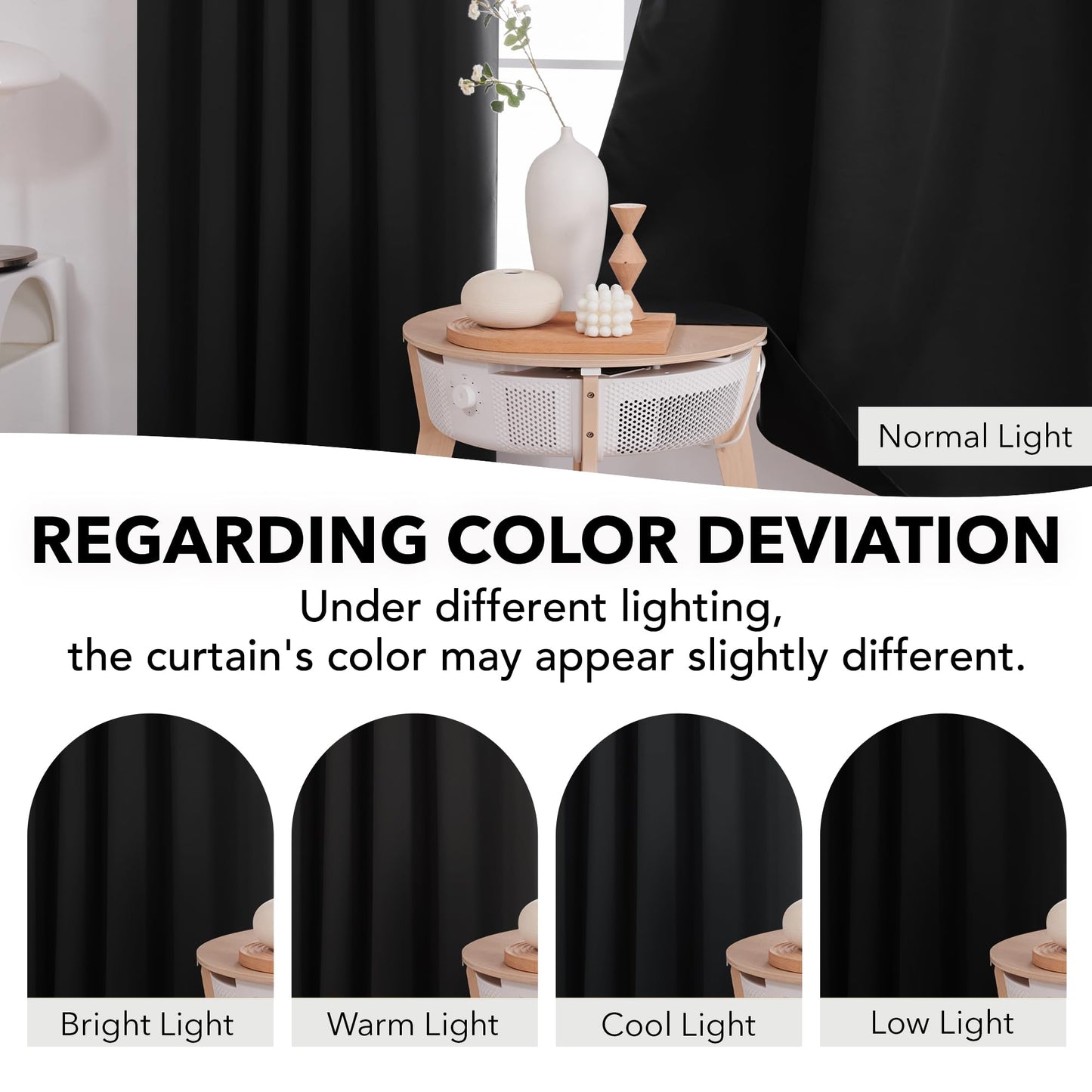 Deconovo Blackout Curtains 84 Inch Long 2 Panels, Back Tab and Rod Pocket Thermal Black Out Curtains, Window Curtains for Living Room, Black, 52Wx84L