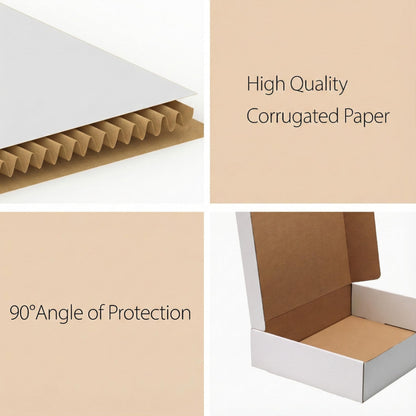 RLAVBL 50 Pack 6x4x1 Small Shipping Boxes, White Corrugated Cardboard Box for Packing, Mailing, Business