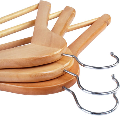 Utopia Home Pack of 20 Non-Slip Premium Wooden Hangers - 360 Degree Rotatable Hook - Durable & Slim - Shoulder Grooves - Lightweight Hangers for Coats, Suits, Pants and Jackets - Natural Finish