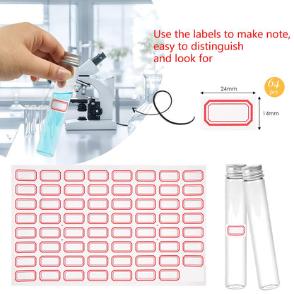 30ml Glass Clear Test Tubes with Screw Caps and Plastic Stoppers, Liquid Sample Vials, Leak-Proof Flat Test Tubes, 24PCS