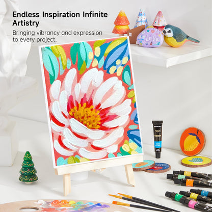 Shuttle Art Acrylic Paint Set, 30 x12ml Tubes Artist Quality Non Toxic Rich Pigments Colors Great for Kids Adults Professional Painting on Rocks Canvas Wood Clay Fabric Ceramic Crafts
