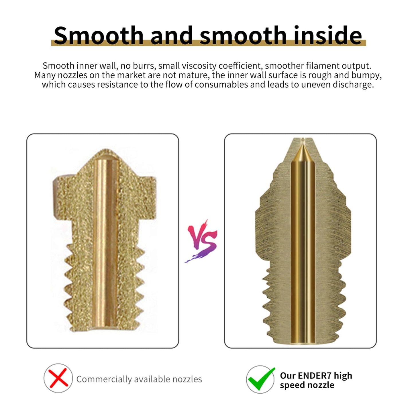 Creality 22PCS Ender 5 S1 Brass Nozzles Kit, 3D Printer 10PCS 0.4mm and 2PCS 0.2mm, 0.3mm, 0.5mm, 0.6mm, 0.8mm, 1.0mm Nozles Kit for Ender 3 V3 SE, Ender 5 S1, Ender 7, Spider 1.0