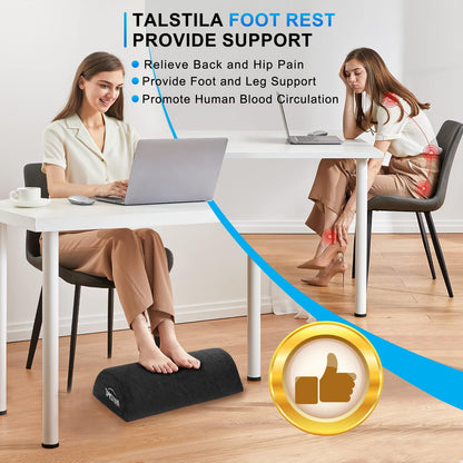 TALSTILA Foot Rest for Under Desk at Work, Footrests with Warm Plush Feet Pocket, Ergonomic Foam Footrest, Under Desk Footrest, for Office Desks & Office Chair - Back & Leg Pain Relief