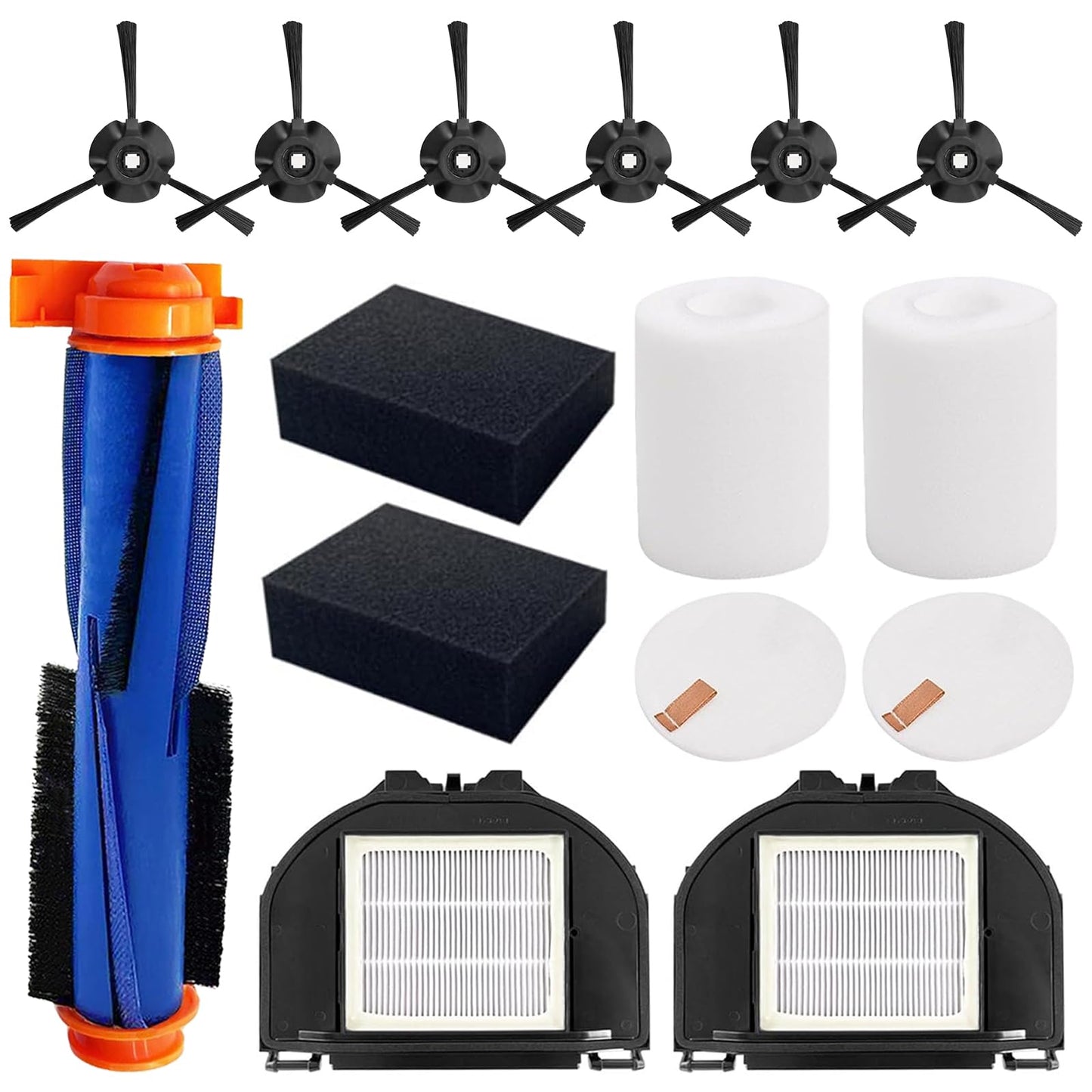 RV2310AE Replacement Parts for Shark AV2310AE/RV2320S/UR2350AE Matrix Robot Vacuum Cleaner,1 Main Brush Roller, 6 Side Brushes, 2 HEPA Filters, 2 Foam Filters(Not for RV2300/RV2310)